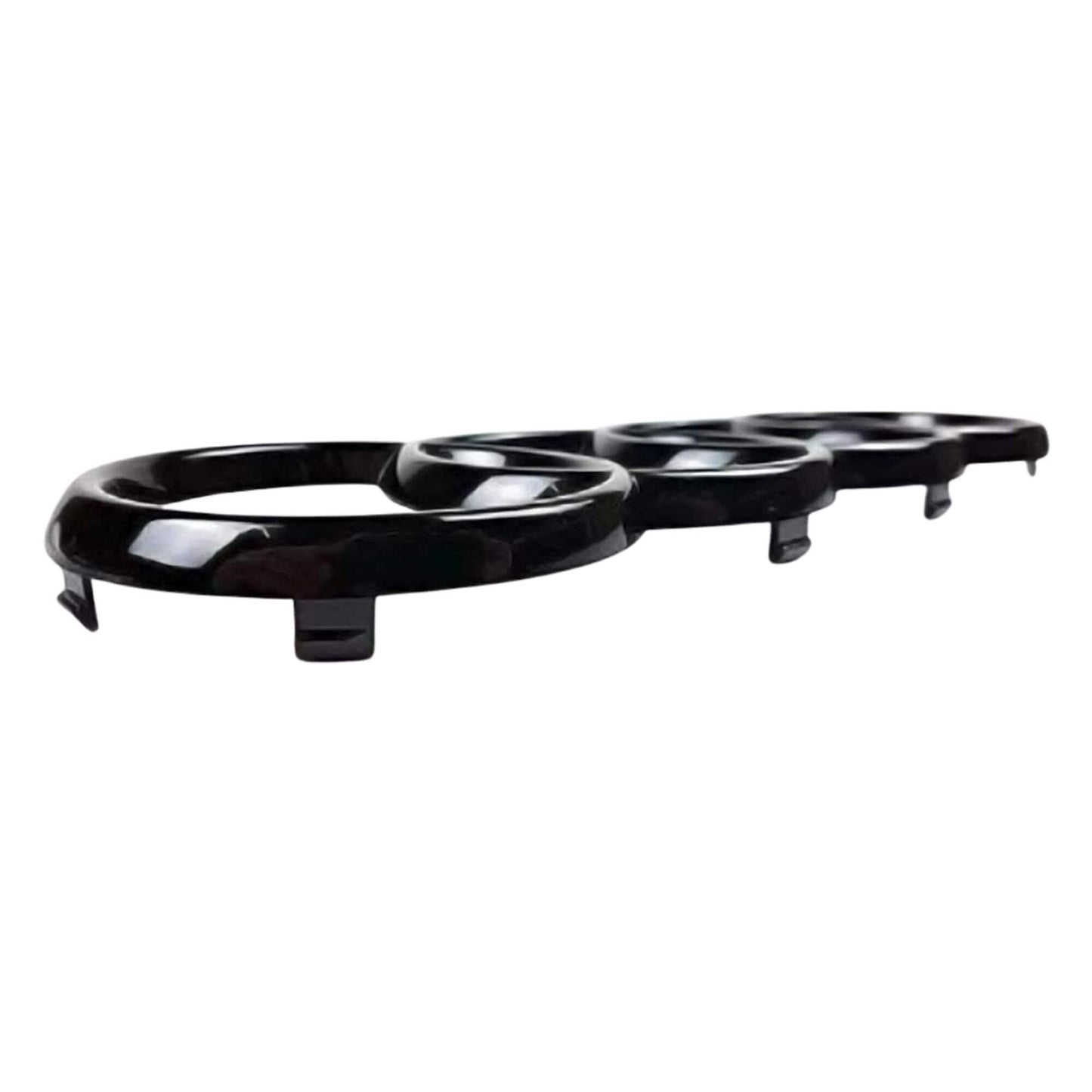 Audi első hűtőrács logó – Fényes fekete, 273 mm (Grill Rács Embléma)