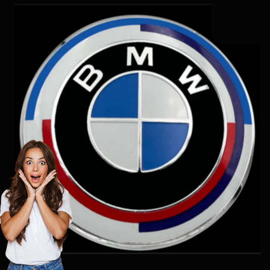 BMW embléma / jel 82mm 50. évfordulós kék fehér piros