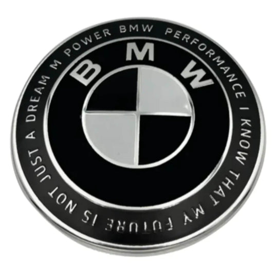 BMW embléma / jel 82mm fekete 50 éves jubileumi