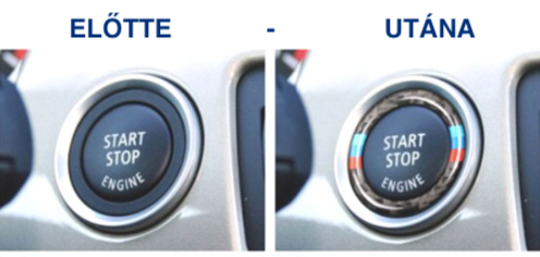 M -es indító gomb dísz