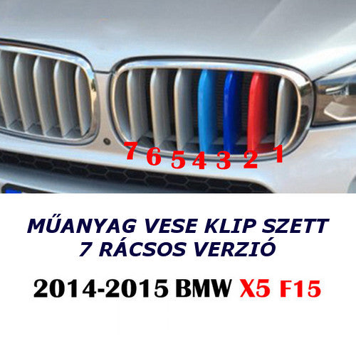BMW X5 F15 -höz M műanyag vese klip szett 7 rácsoshoz
