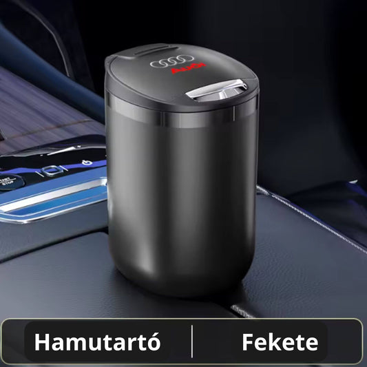 Elegáns Audi -s autós tároló / hamutartó kis leddel - FEKETE