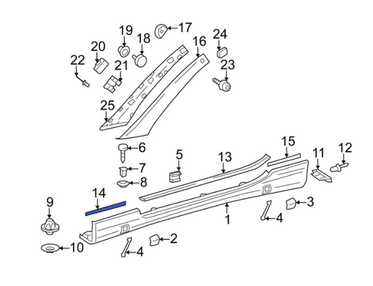 Mercedes R230 SL széria JOBB oldali küszöb sín A2306980662