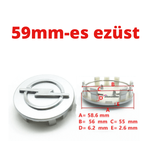 Opel -hoz felni közép 56 - 58 - 59 mm -es