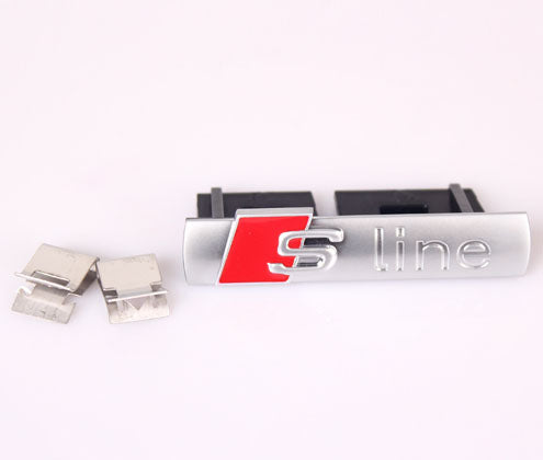 Audihoz S-line grill rács embléma - matt ezüst
