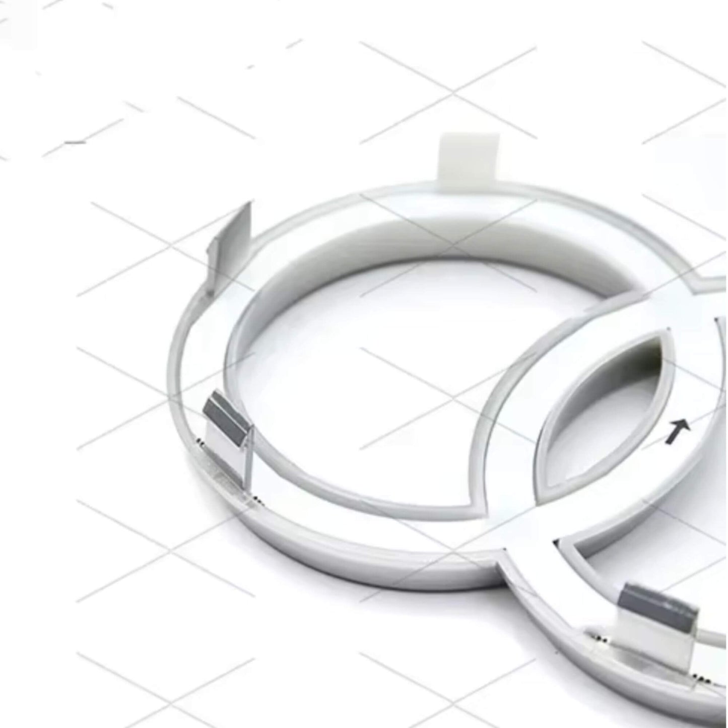 Audi LED első hűtőrács logó – matt fekete – fehér LED világítással – 273 mm