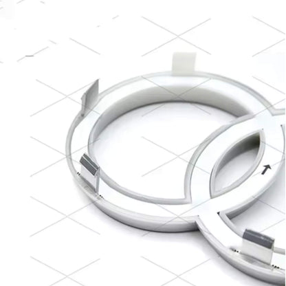 Audi LED első hűtőrács logó – matt fekete – fehér LED világítással – 273 mm