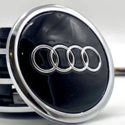 Audi alufelni közép kupak szett – Fekete / Króm (4B0 601 170A, 69 mm)