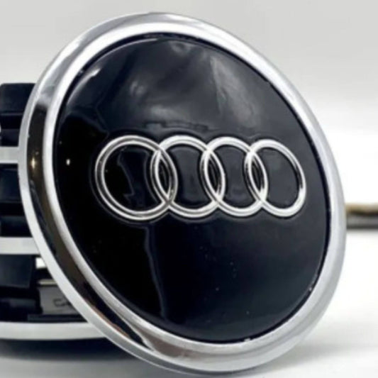 Audi alufelni közép kupak szett – Fekete / Króm (4B0 601 170A, 69 mm)