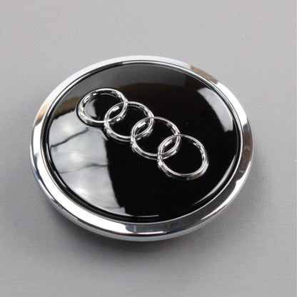 Audi alufelni közép kupak szett – Fekete / Króm (4B0 601 170A, 69 mm)