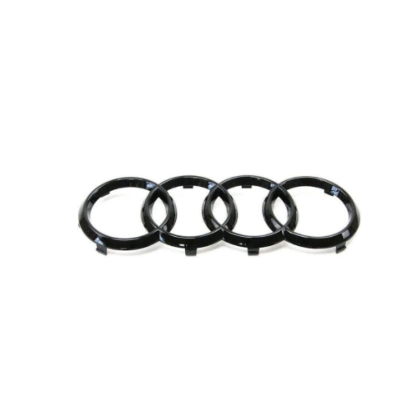 Audi első hűtőrács logó – Fényes fekete, 273 mm (Grill Rács Embléma)