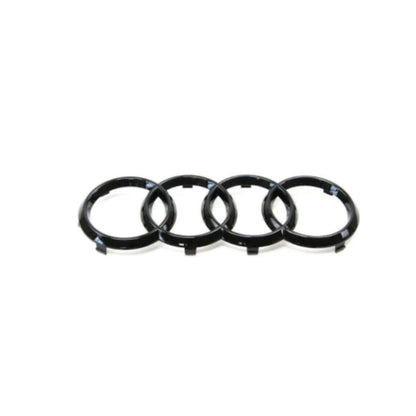 Audi első hűtőrács logó – Fényes fekete, 273 mm (Grill Rács Embléma)