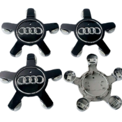 Audi -s csillag alufelni közép FÉNYES fekete 4F0601165