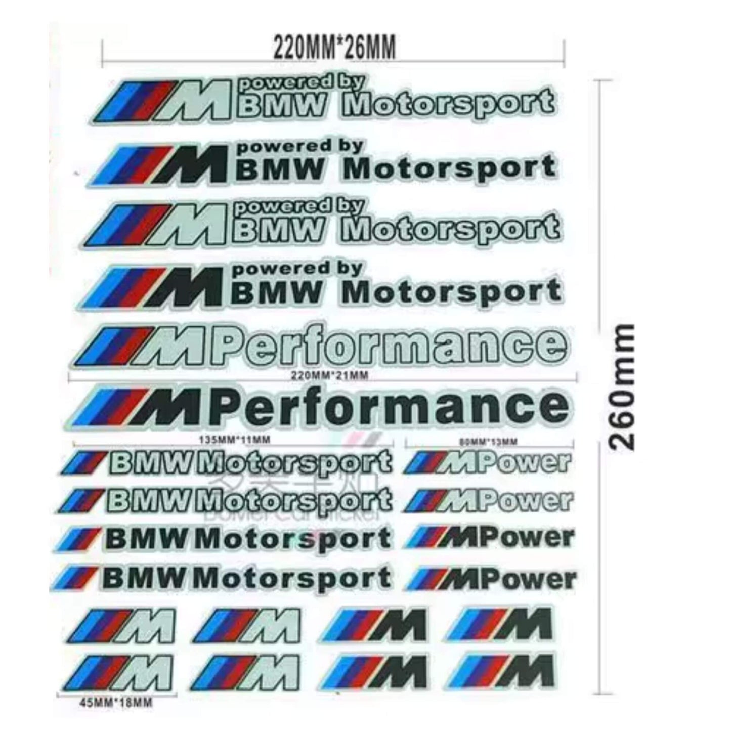 BMW - M -es dekor matricák szettben
