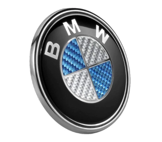BMW -hez KÉK-FEHÉR carbon ( karbon ) embléma 82 mm