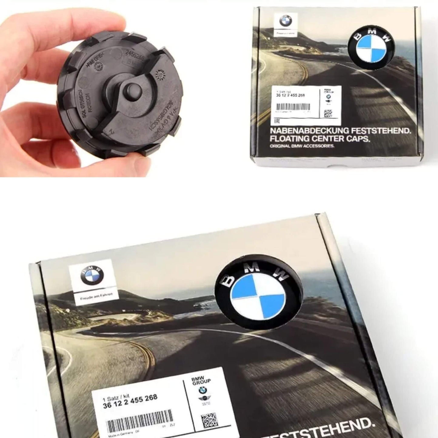 Forgásmentes BMW alufelni közép kupak szett 68mm