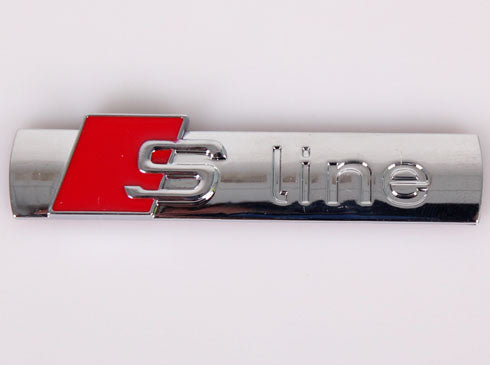 Audihoz S-line embléma - fényes ezüst (króm)