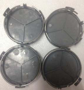 Mercedes -hez felni közép, kupak (75 mm) SZETTben ezüst - króm