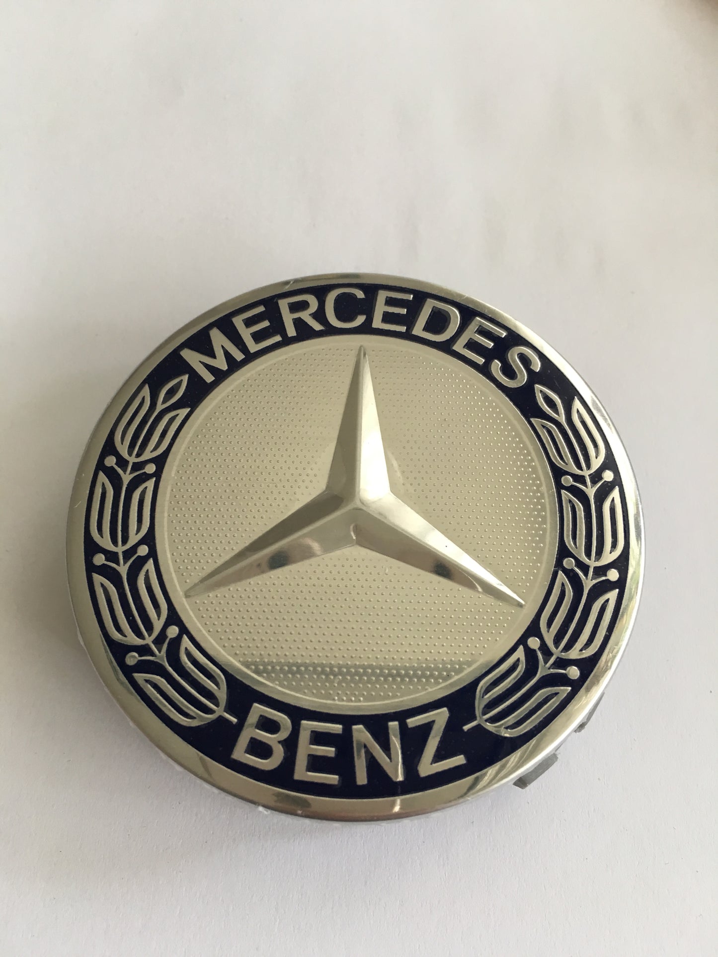 Mercedes -hez felni közép, kupak (75 mm) SZETTben kék-króm kalászos