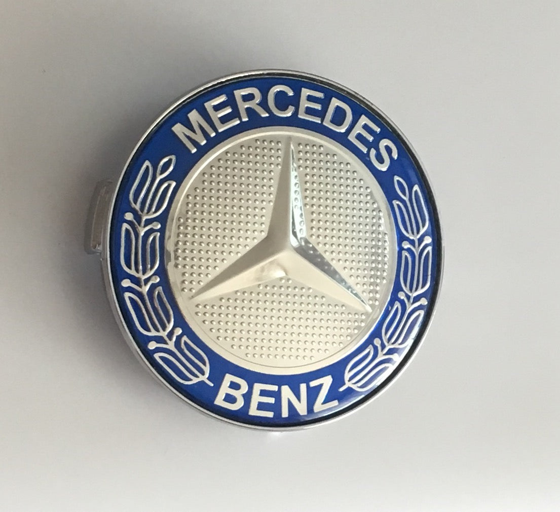 Mercedes -hez közép, (75 mm) SZETTben élénk kék-króm