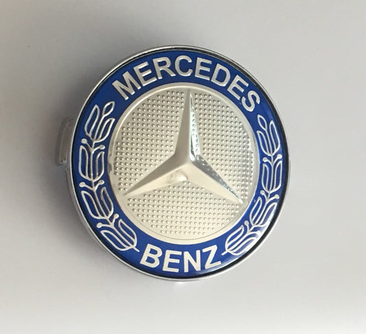 Mercedes -hez közép, (75 mm) SZETTben élénk kék-króm