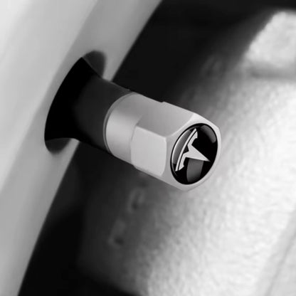 Tesla alumínium szelepsapka szett - ezüst színben