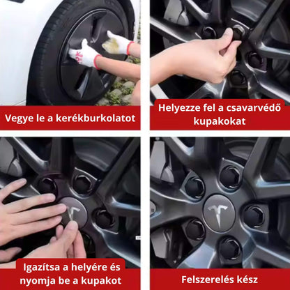 Tesla 56 mm felni középkupak szett – (Model 3, Model Y, Model S, Model X, 2019–2023)