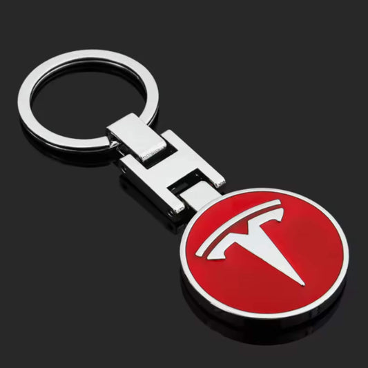 Tesla logós fém kulcstartó