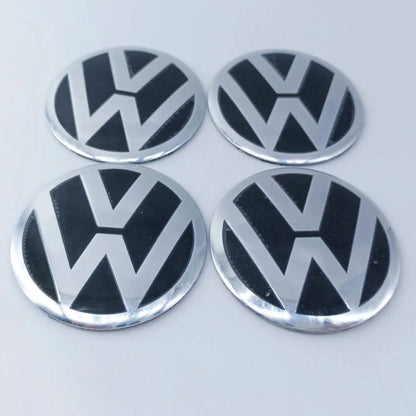 Volkswagen (VW) öntapadós matrica – 65 mm, Króm / Fekete