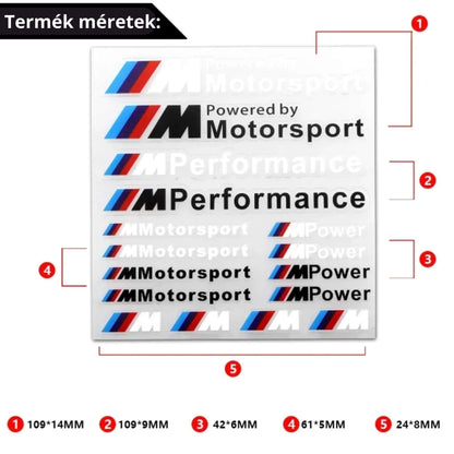 BMW - M -es dekor matricák szettben