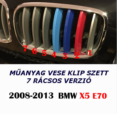 BMW X5 E70 -hez M műanyag vese klip szett 7 rácsoshoz