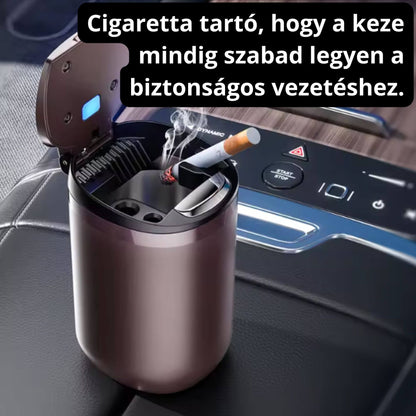 Elegáns Audi -s autós tároló / hamutartó kis leddel - FEKETE