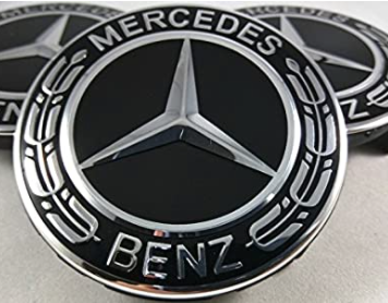 Mercedes -hez felni közép, kupak (75 mm) SZETTben új típusú / fekete