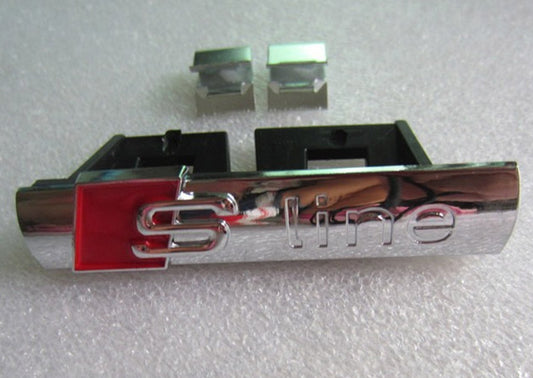 Audihoz S-line grill rács embléma - fényes ezüst (króm)